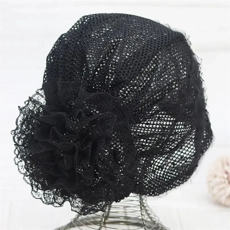 

Кружева под шапкой с вышивкой и цветком, тюрбан, мусульманские хиджабы, внутренняя шляпа, женский дышащий платок, шапочки, капот, нижний шарф, повязка на голову