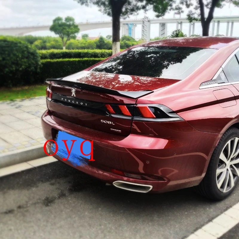 For Peugeot 508 2019 2020 high quality ABS Plastic Unpainted Color Rear Spoiler Wing Trunk Lid Cover Car Styling