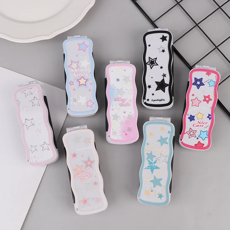 Mini Hair Brush Folding Massage Comb Head Massage Anti-Static Portable Travel Hair Brush Girl Hair Combs With Mirror