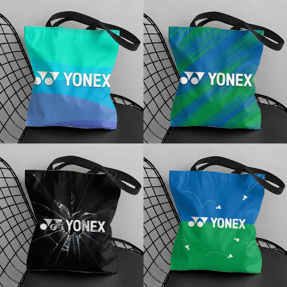 Luxury Y-Yonex Storage Bags Canvas Tote Bag Double-Sided Print Lightweight Shoulder Travel Beach Bag Gift Eco