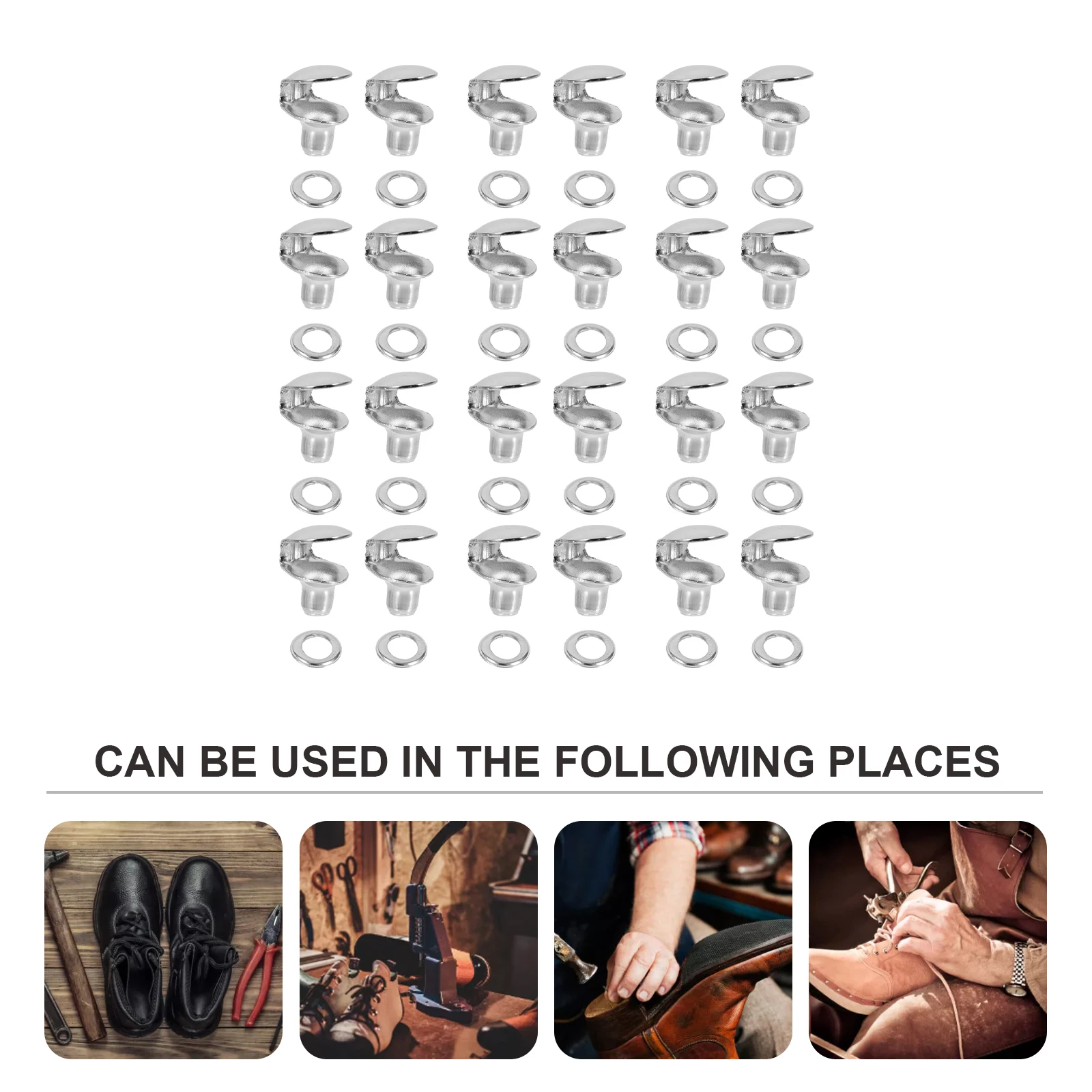 

20 Pcs Shoe Laces Boot Hook Replacement Accessories Shoelace Fastener Silver Hooks Work