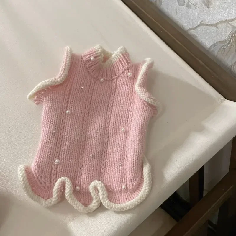 Fashion Pink Dog Sweet Princess Sweater Pet Clothing Knitting for Small Dogs Clothes Autumn Winter Fashion Cute Puppy Clothing