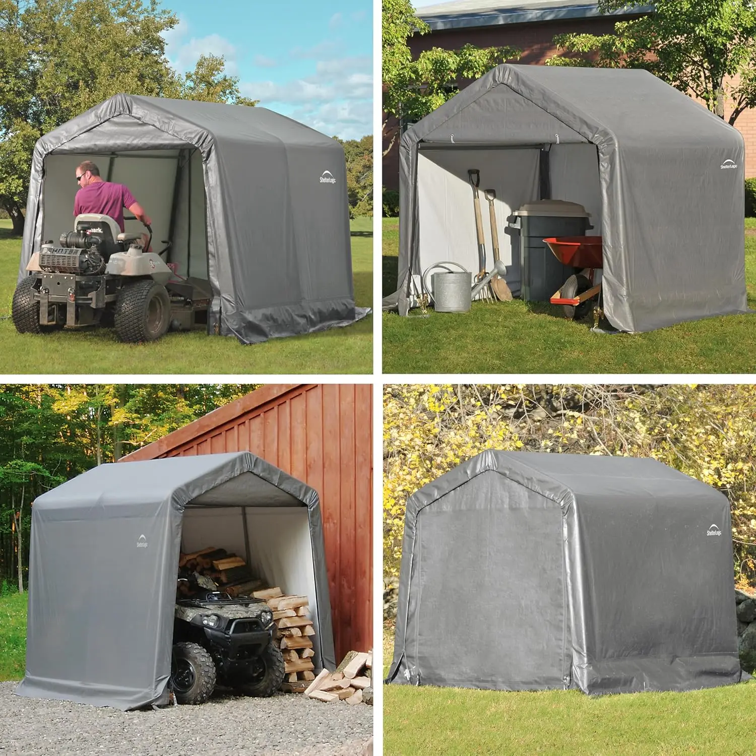 ShelterLogic 12 'x 12' capannone-in-a-Box per tutte le stagioni struttura in metallo in acciaio tetto di picco capannone di stoccaggio all'aperto con rivestimento impermeabile