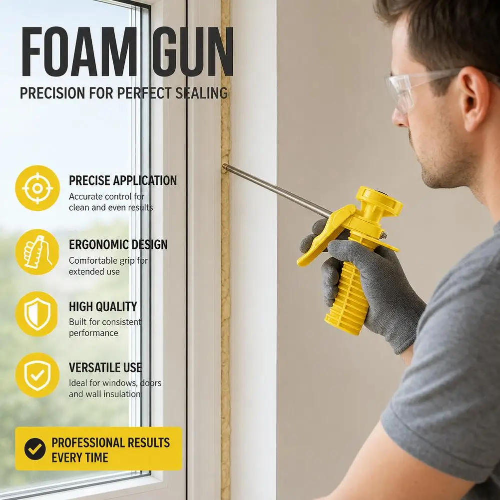 1PC Professional Spray Gun Foam Pressure Gun Sealant Foam Expanding Applicator Foam Expanding Spray Gun Manual Tool