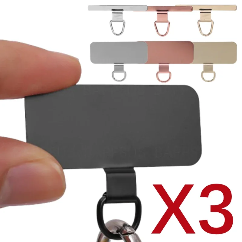 1-3Pcs Metal Mobile Phone Lanyard Patch Universal Replacement Tether Pad Detachable Neck Cord Strap Clip for iPhone 15 Samsung