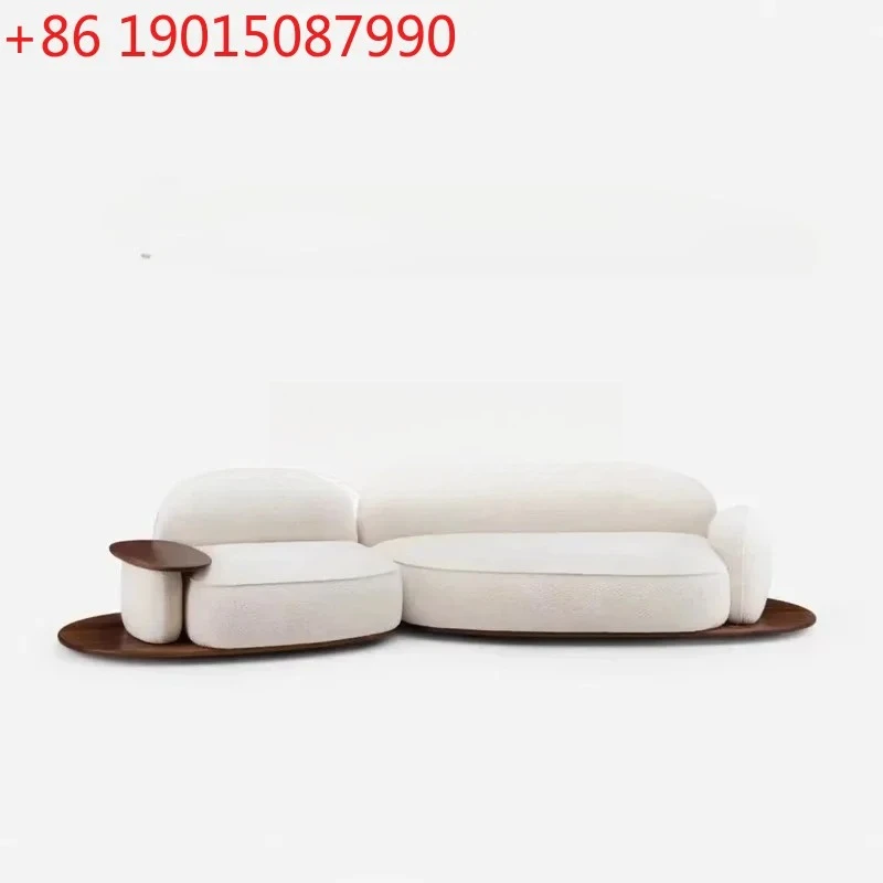 

Cy56 a26 Итальянский минималистичный островный диван, современная вилла в кремовом стиле, большой плоский черный орех, тканевый диван