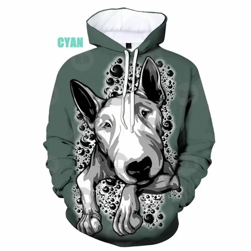 

New Fashion Bull Terrier 3D Printed Men and Women Hoodies Clothing Casual Dog Bull Terrier Long Sleeve Streetwear Tops Hooded