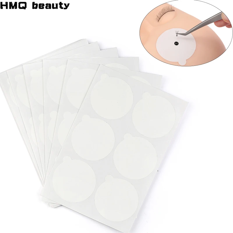 60pcs Disposable Grafted Eyelash Glue Holder Pallet Sticker Eyelash Extension Glue Pad Under Eyelash Jade Stone Eyes Makeup Tool