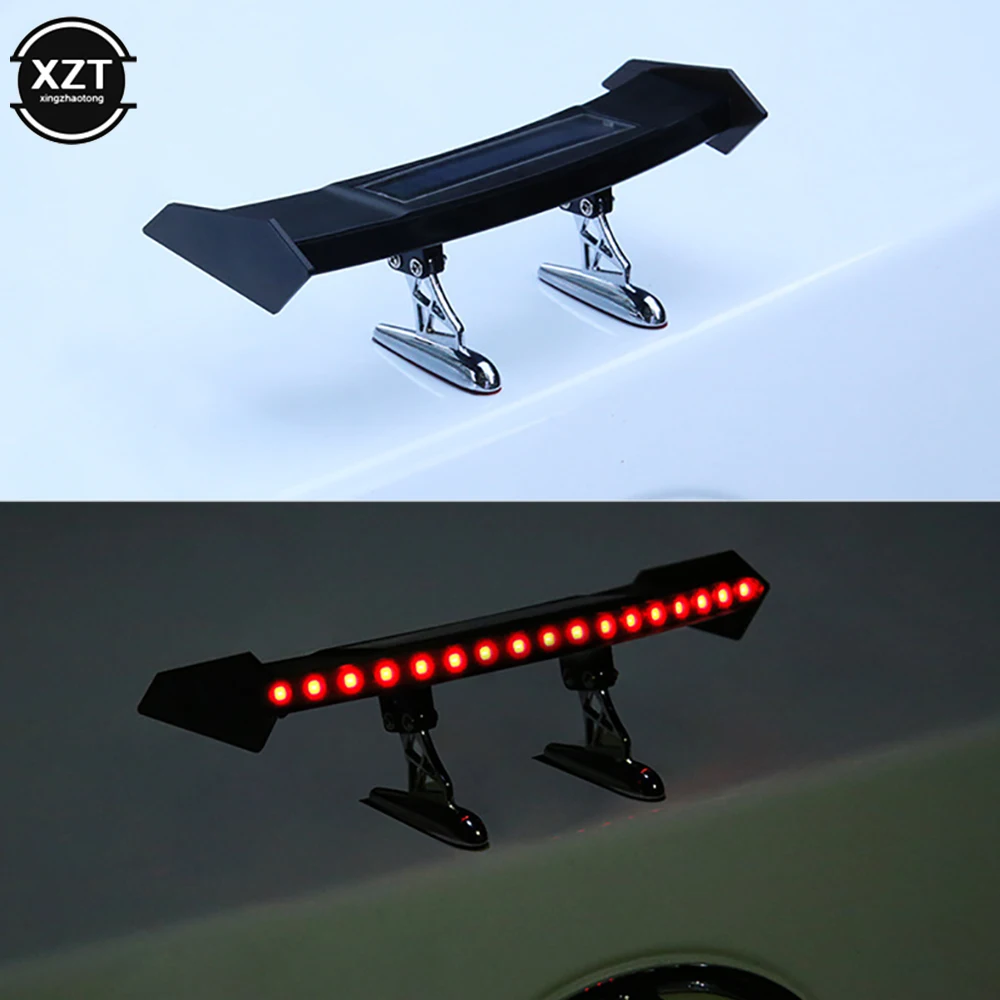 Mini Solar Car Tail Light Universal LED Car Rear Spoiler Flashing Warning Waterproof Wing with Smart Sensor Decorate Accessories