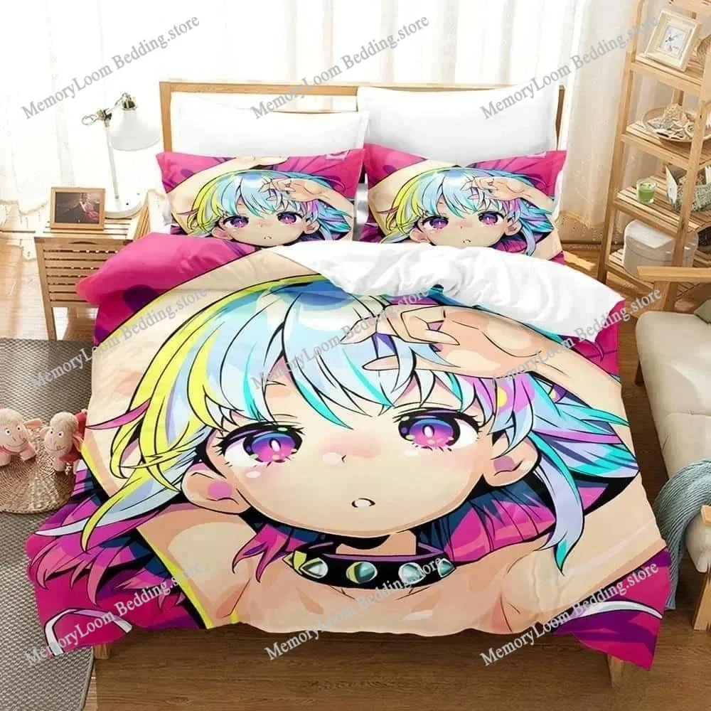 ثلاثية الأبعاد طباعة أنيمي Dohna Dohna طقم سرير واحد التوأم كامل الملكة الملك الحجم طقم سرير الكبار طفل غرفة نوم حاف مجموعات غطاء المنسوجات المنزلية #5