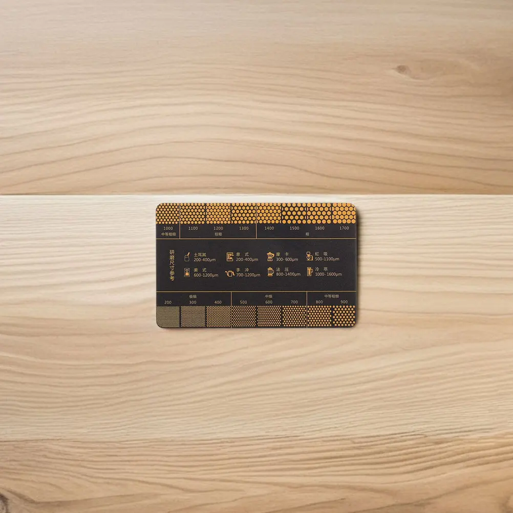 

2pcs Grinder Size Guide Card Precision Grinding Measurement Ruler Compact Brewing Reference Tool For Grind Size Chart Gauge