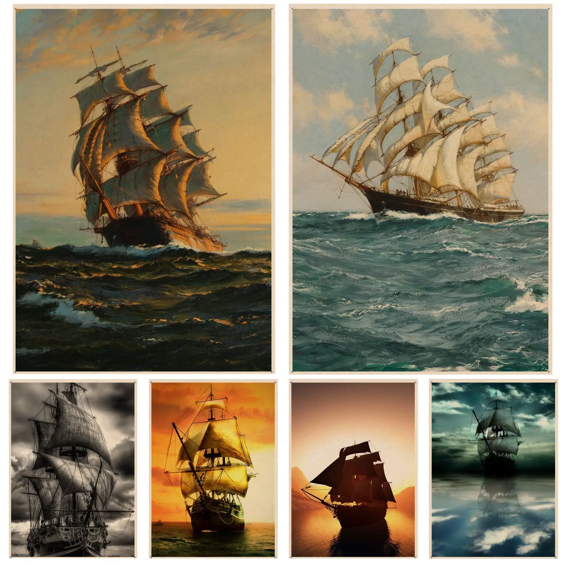 

Ship Movie Posters Decoracion Painting Wall Art Kraft Paper Wall decor