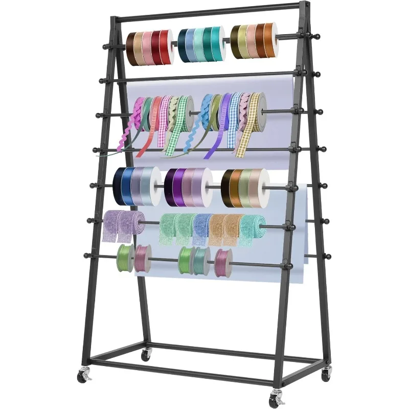 Ribbon Storage Rack, Ribbon Rack, 15 Layer Ribbon Rack Storage Rack, Double Sided Gift Wrap Craft Ribbon Storage Rack