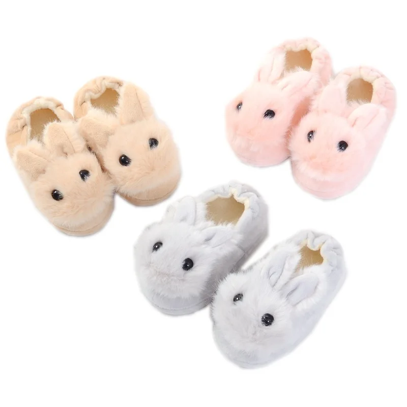 Fashion Toddler Girl Slippers for Home Gear Baby Items Loafers Plush Warm Cartoon Bunny Children Little Kid House Footwear Gifts