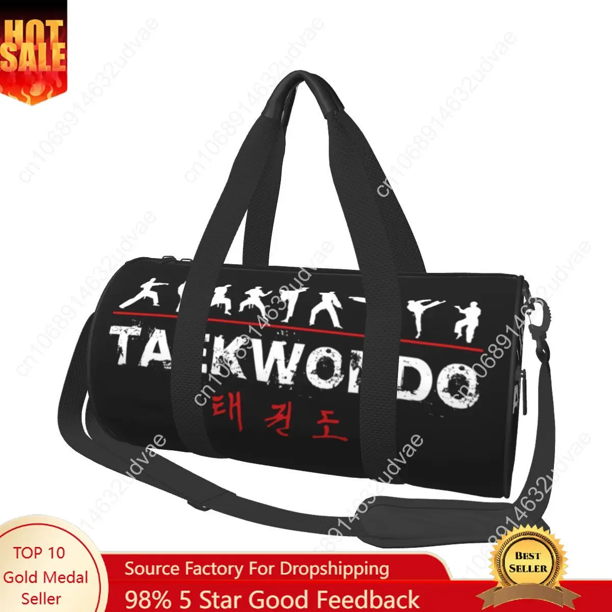 

Korean Taekwondo Sports Bags Fighters White Martial Arts Training Gym Bag with Shoes Novelty Handbags Couple Oxford Fitness Bag