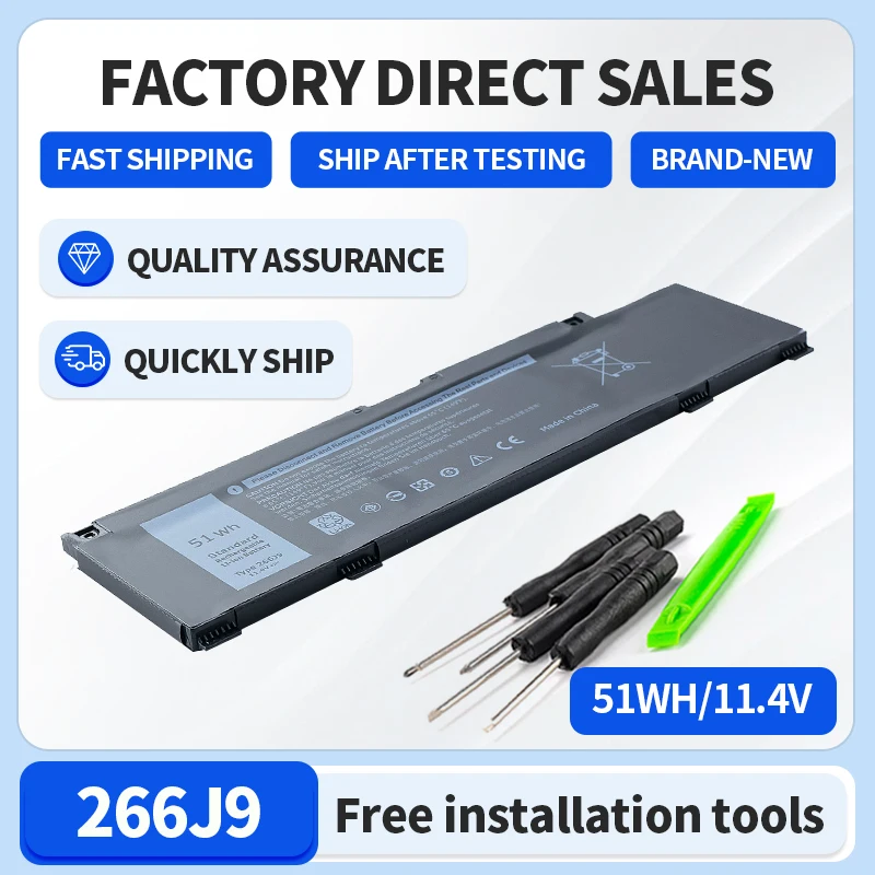 

Портативная батарея Somi 266j9, для dell g3 15 3590 3500 g5 15 5500 5505 inspiron 14 5490 266j9 m4gwp pn1vn, 11,4 v 51wh