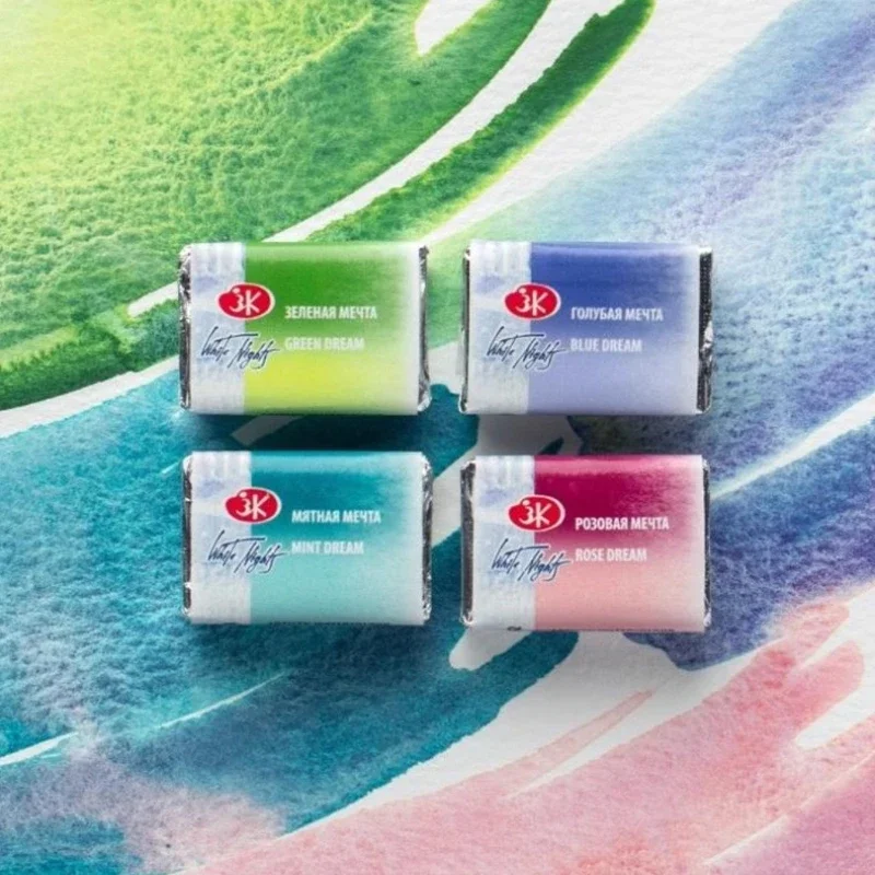 2025 Nuovo bianco notte solido acquerello precipitazione colore blocco completo studenti schizzi suplemento di vernice ad acquerello a blocco singolo