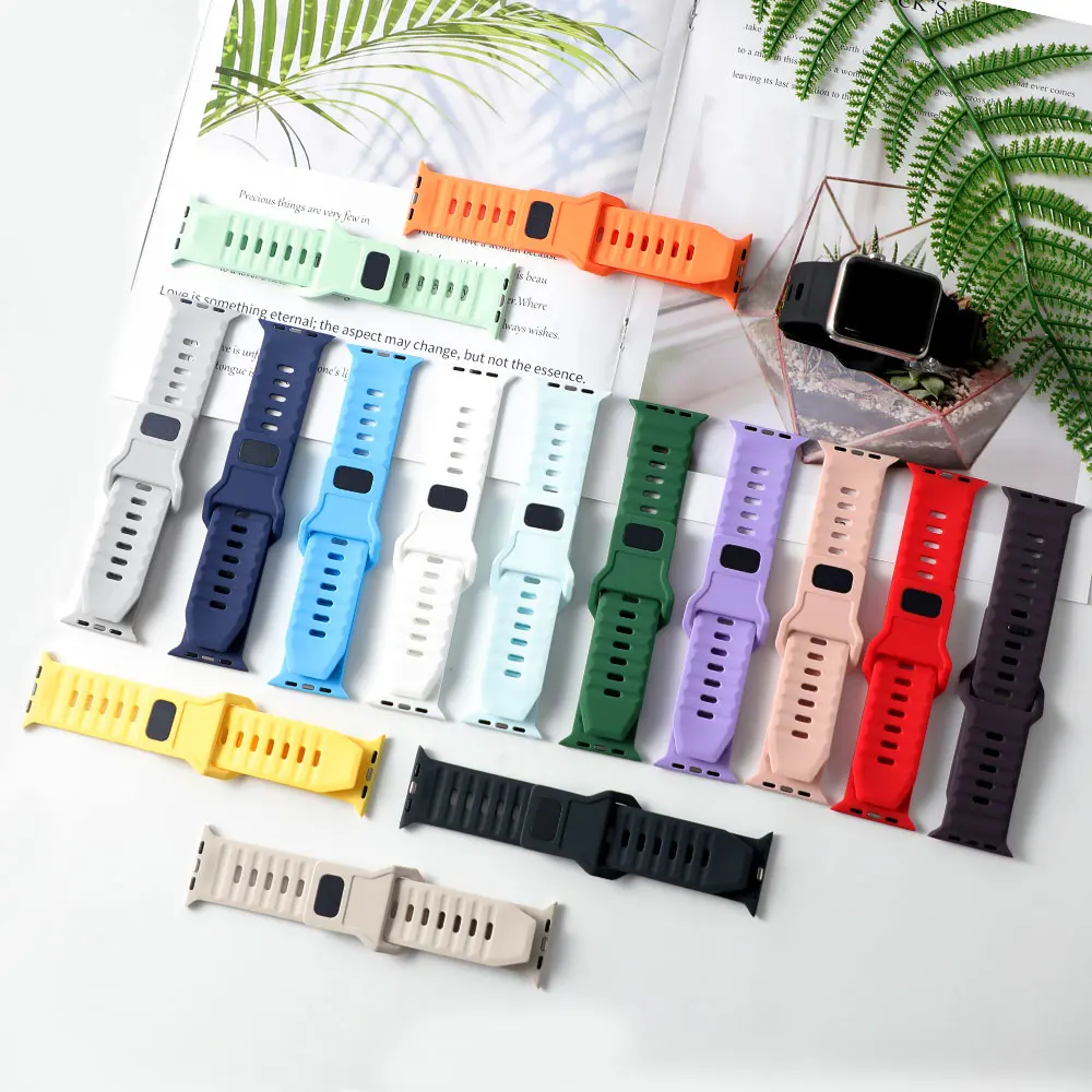 Silicone Strap For Apple Watch Band 44mm 45mm 40mm 41mm 42mm 38 Sport band bracelet iwatch Serise 9 8 7 6 5 se Ultra 2 band 49mm