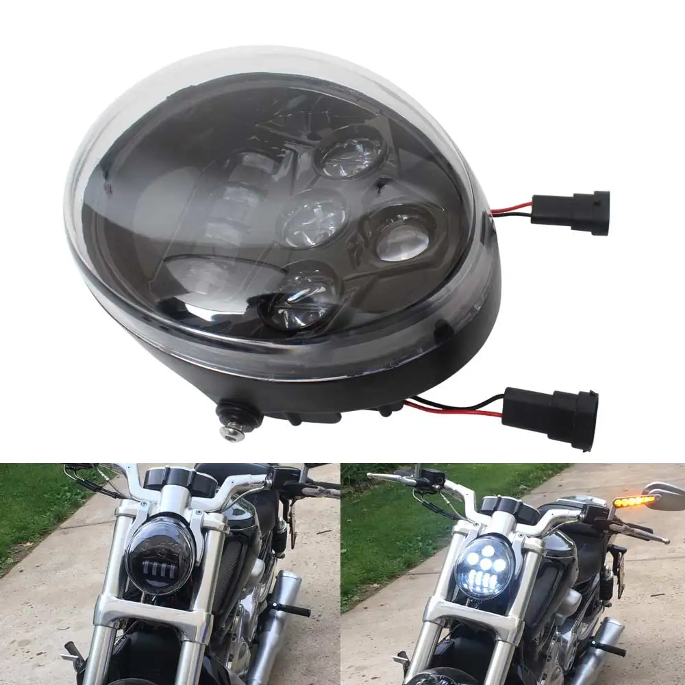 For Harley Davidson V-Rod VRSC VRSCF VRSCR 2002-2017 60W Vrod LED Front Headlight Hi/Low Beam Motorcycle Headlamp DRL Head Light