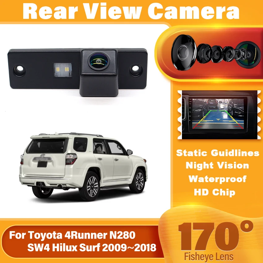 170 Degree Backup Reverse Rear View Camera 12V HD CCD Waterproof For Toyota 4Runner N280 SW4 Hilux Surf 2009~2015 2016 2017 2018