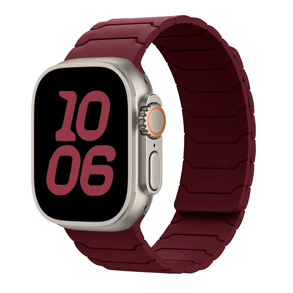 Armband für Apple Watch Ultra 2 Band 49 mm 45 mm 44 mm 40 mm 42 mm 46 mm 41 mm 38 mm magnetisches Silikonarmband IWatch Serie 10 SE 9 8 7