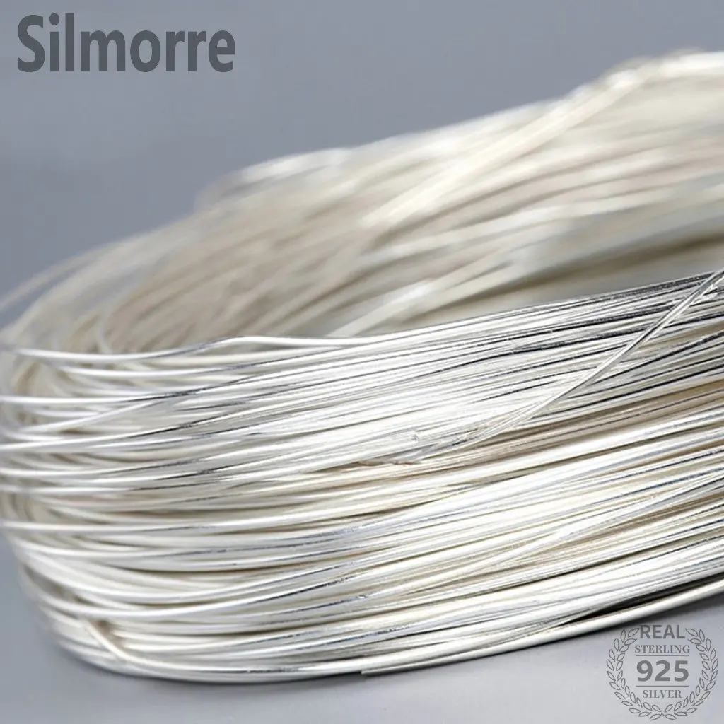 50cm/lot  Solid 925 Sterling Silver Wire for DIY Bracelet Necklace Earring Fine Jewelry Making  Findings&Components