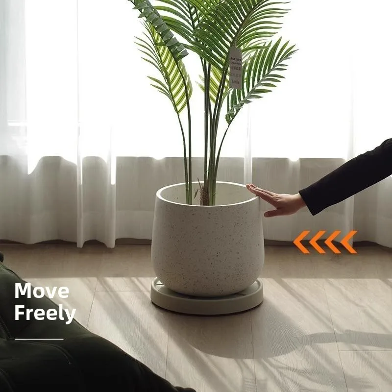 

Большой квадратный поддон для растений из невидимого пластика с утолщенными колесами, поддон для цветочных горшков с функцией сбора воды, универсальные роликовые колеса