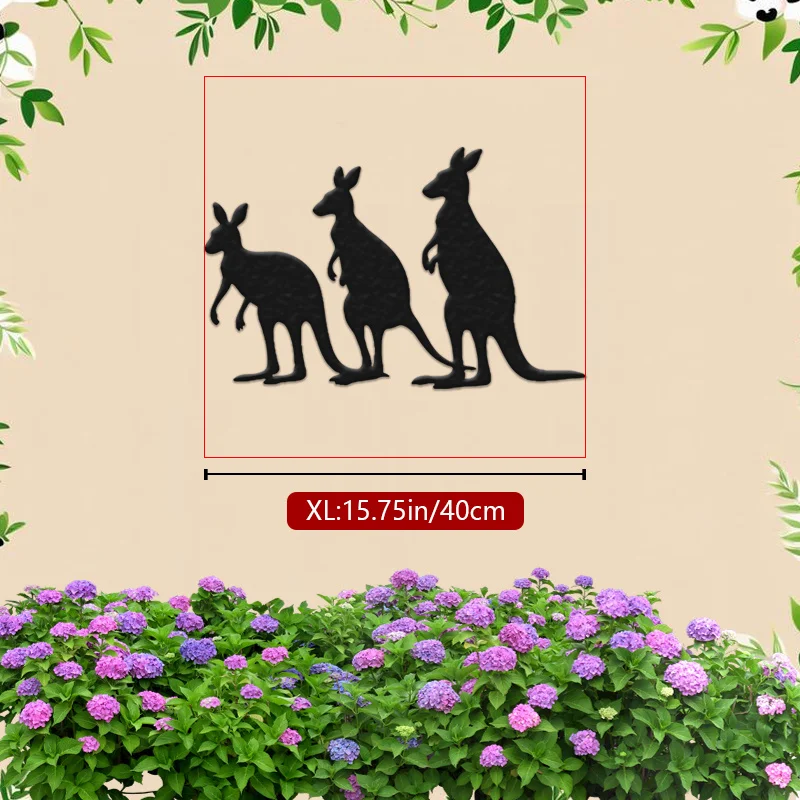 CIFBUY Metal Wall Art Iron Hanging Decor 2D Sculpture Kangaroo Minimalist For Living Room Patio Office Home Indoor Outdoor