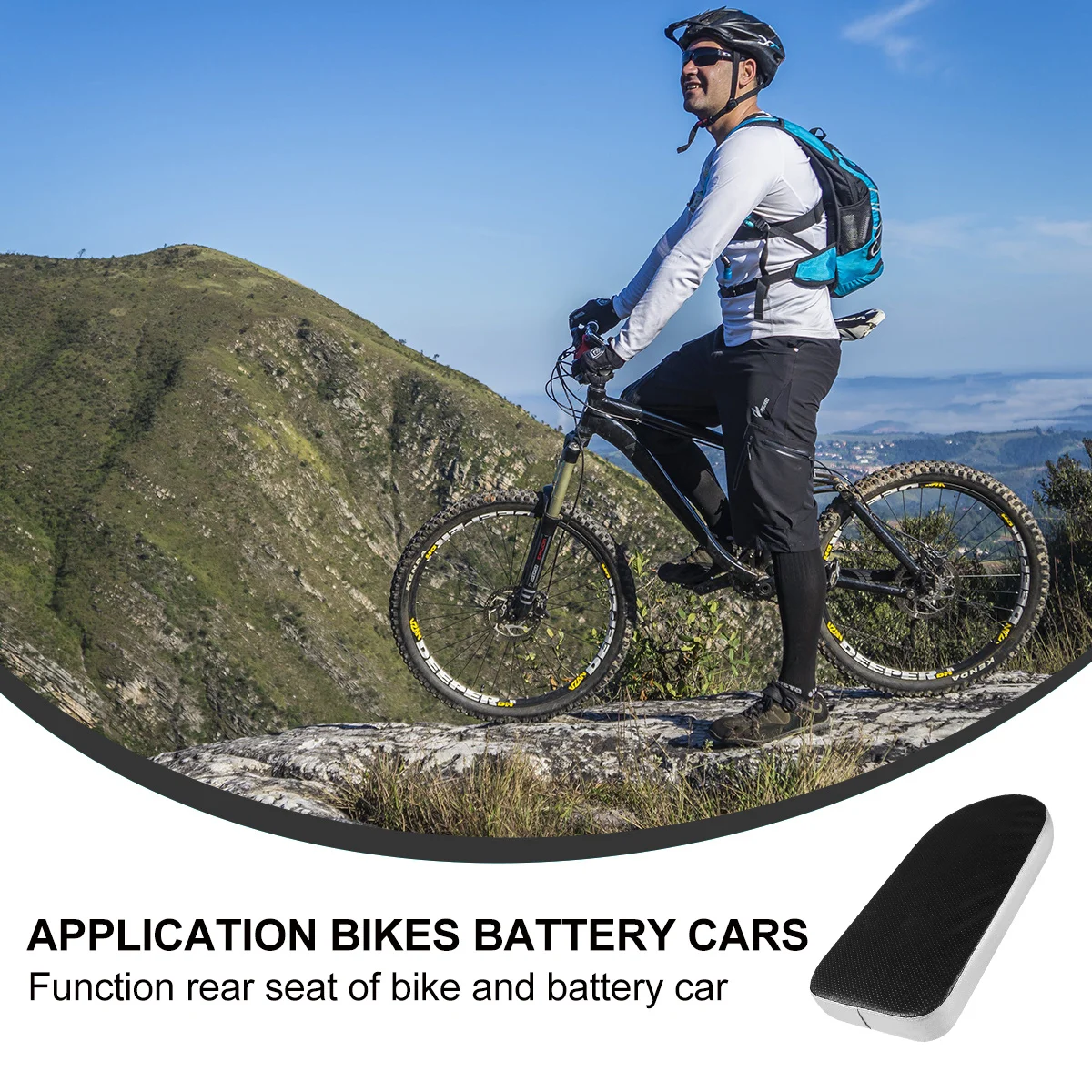 

2pcs Rear Saddle Pad Thicken Lightweight Waterproof Easy Clean Double Strap Buckle Design For Bike Folding Road Mountain