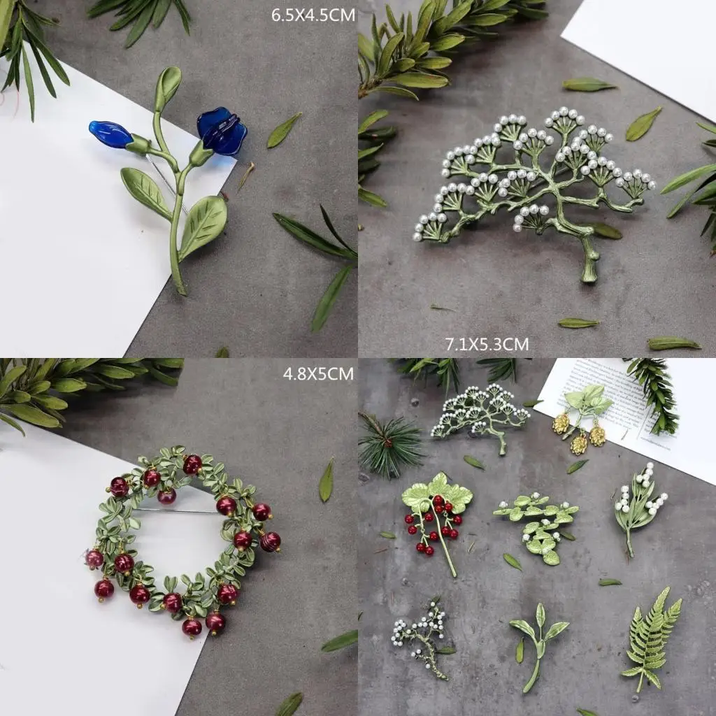 31BB Fashion Charm Brooch Pin Nature Theme Plant Brooch Beautiful Badges