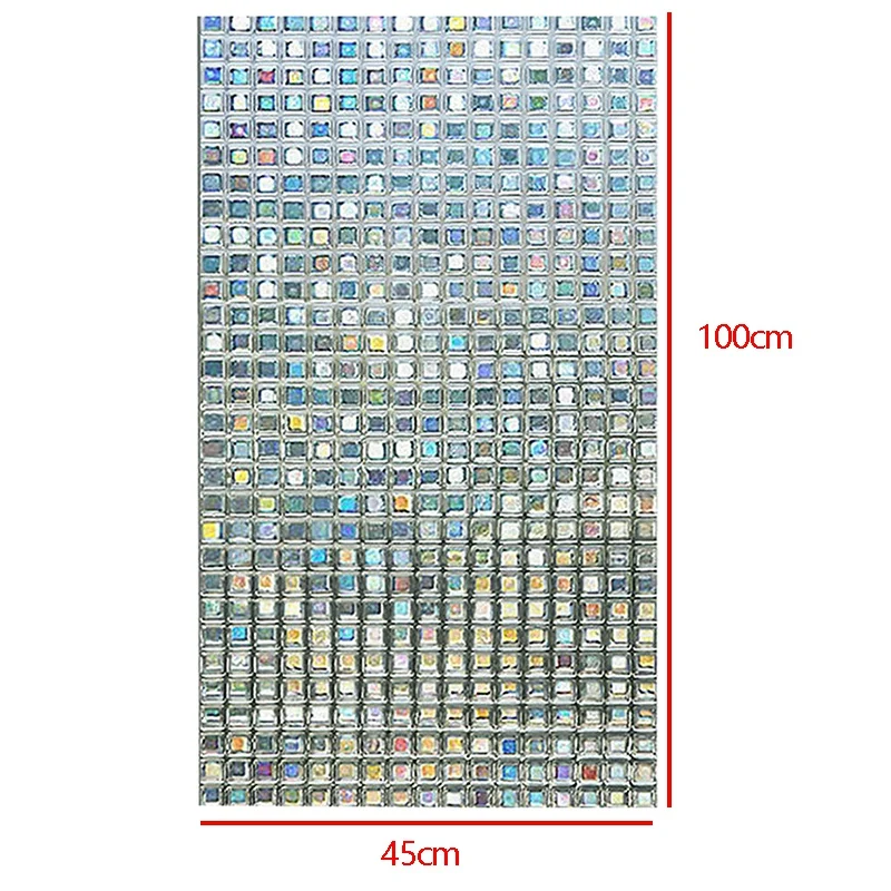 Rainbow Decorative Window Film Tinted Static Self Adhesive Cling Glass Stickers 3D Mosaic Privacy Glass Foil