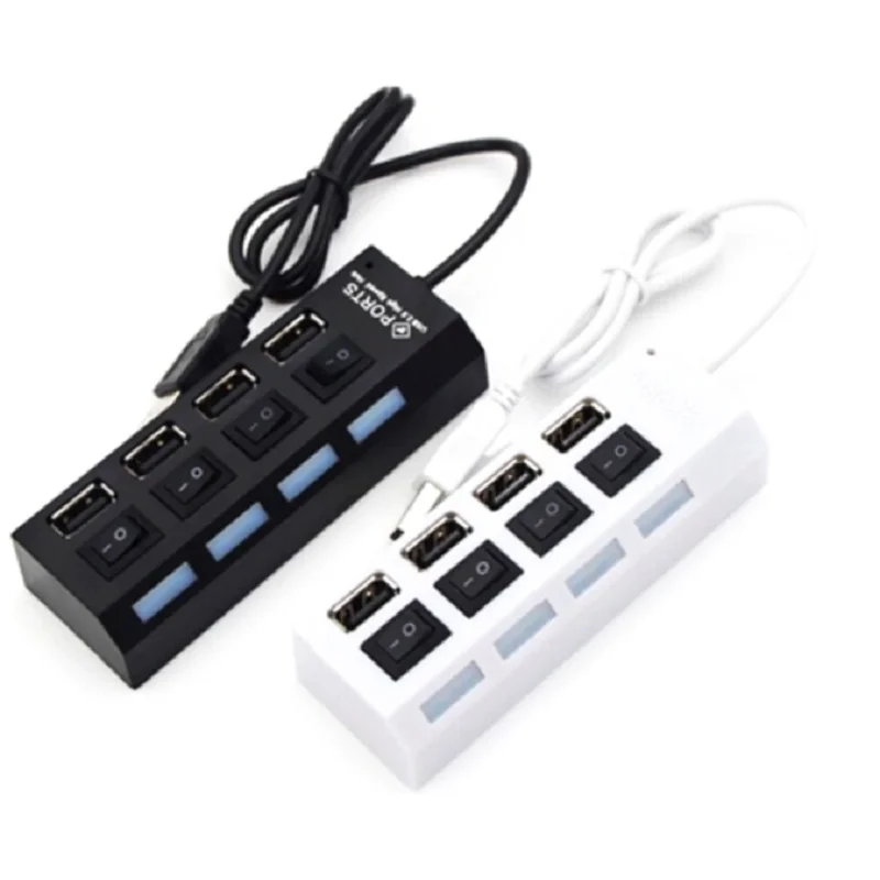 USB Hub 2.0 Multi USB Port High Speed Hab With On/Off Independent Switch USB Splitter 4 / 7 Port Expander Multiple Power Adapt