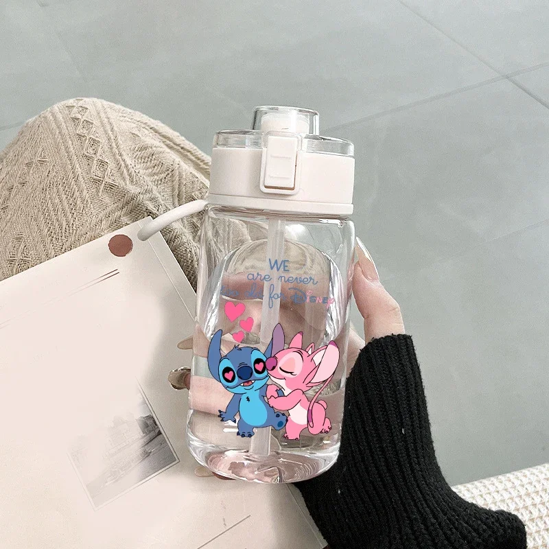 ديزني غرزة أنيمي كوب بلاستك سعة كبيرة زجاجة ماء لطيف الصيف كوب ماء بسيط في الهواء الطلق الطلاب زجاجة مياه رياضية