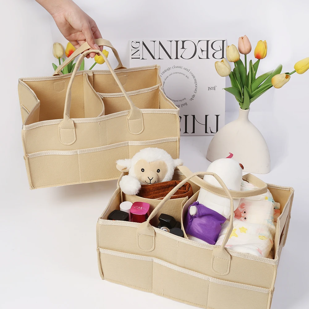 Baby Stroller Organizer - Diaper Storage Hanging Basket & Foldable Mommy Tote Bag Portable & Thicken Design for Easy Access