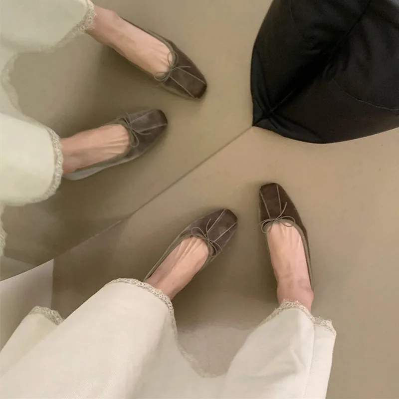 Modische Damen-Seidenballerinas mit Erhöhter Sohle, Schmetterlingsknoten, Flache Ballerinas für Damen, Frühling/Herbst Neuheit – Detail 7