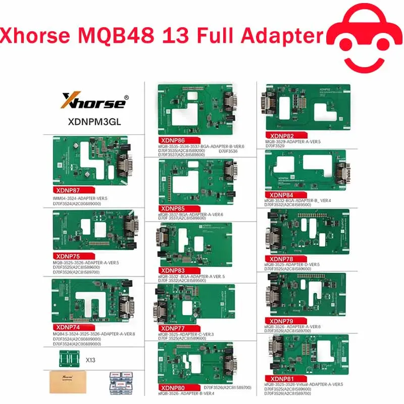 

2024 Xhorse MQB48 Full Set xhorse MQB Adapters XDNPM3GL for VVDI PROG Full and Key Pad Plus,Xhorse vvdi key tool plus pad full