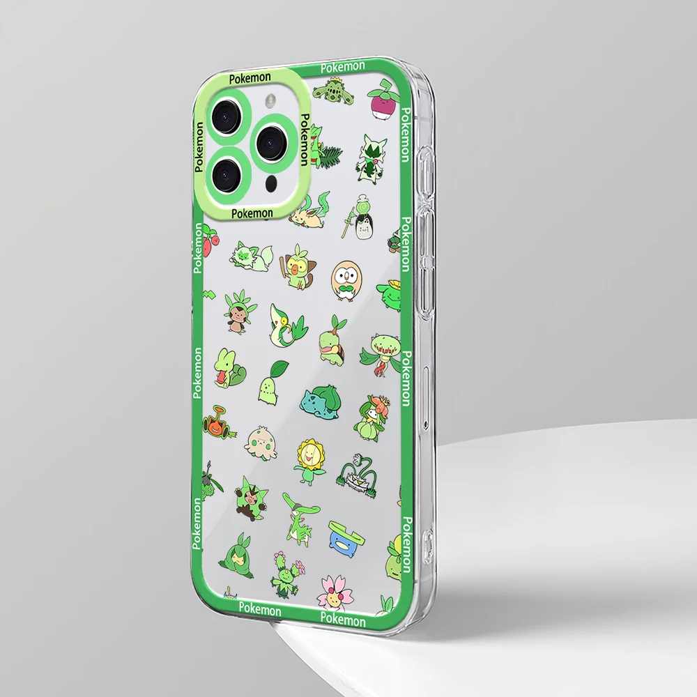 Cute P-Pokemon Phone Case for Samsung S24 S23 S22 S21 A55 A54 FE PLUS ULTRA Transparent Bezel Cover