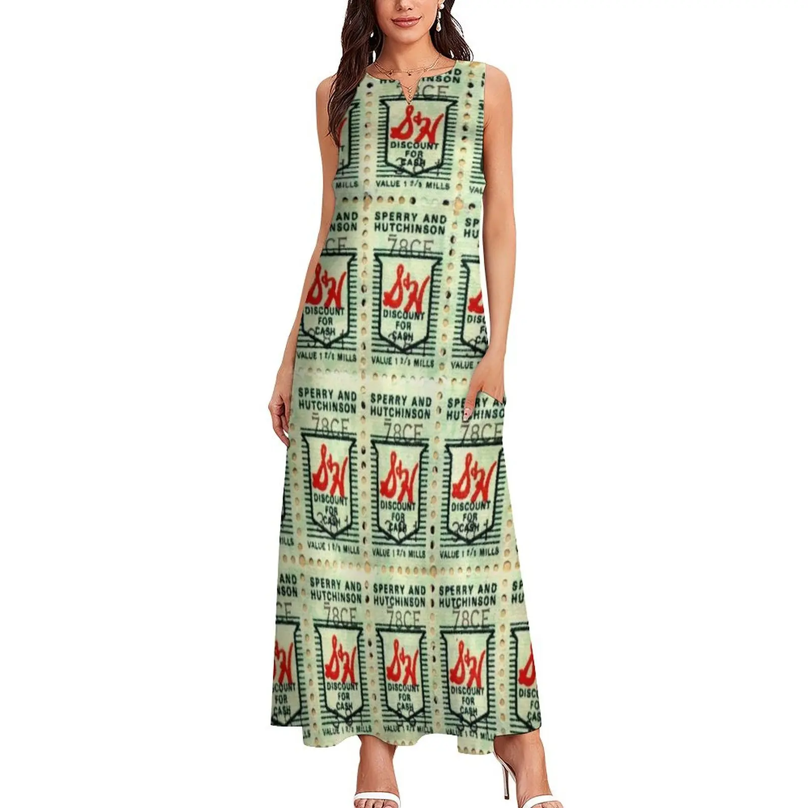 S&H GREEN STAMPS Long Dress Woman clothes loose women