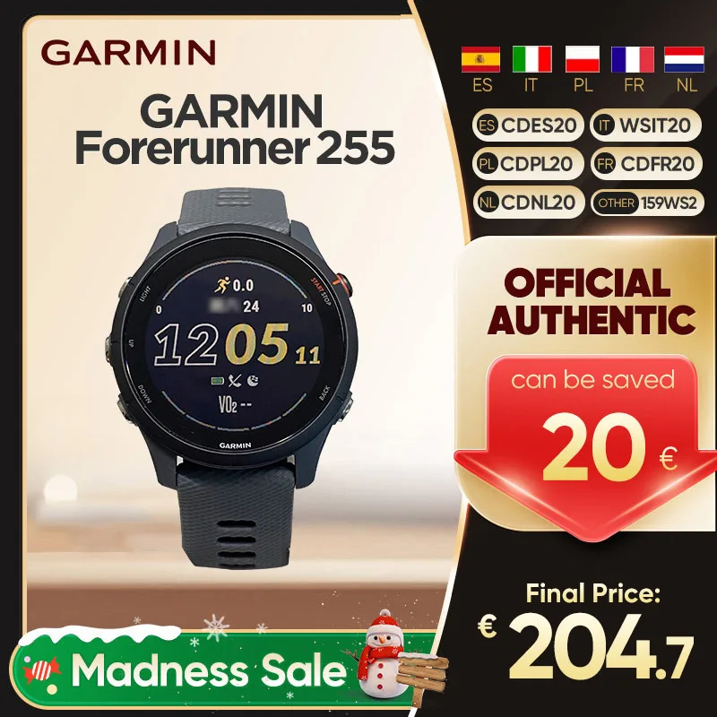 Garmin Forerunner 255 Smartwatch Swimming Running Blood Oxygen Monitoring Multi-Function Outdoor Sports Watch 255 Music Version