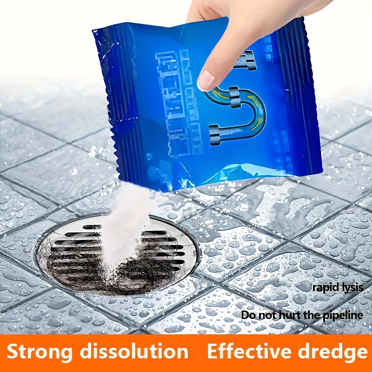 6 bags Household drain cleaner deodorant kitchen toilet bathtub sewer cleaning powder Pipe dredging tool Prevent blockage