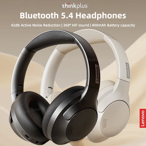 Imagen 2 del producto Lenovo-auriculares inalámbricos Th46, cascos con Bluetooth 5,4, escalables, Hd, llamadas, ANC, reducción activa de ruido, batería de 400mAh