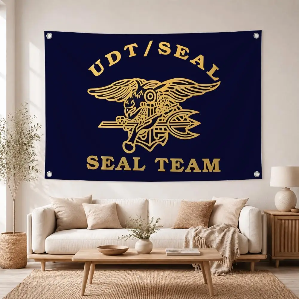 Military U.S. Navy SEALs Flags Home Yard & Garden Decor Banner - Indoor Outdoor Wall Hanging Flag