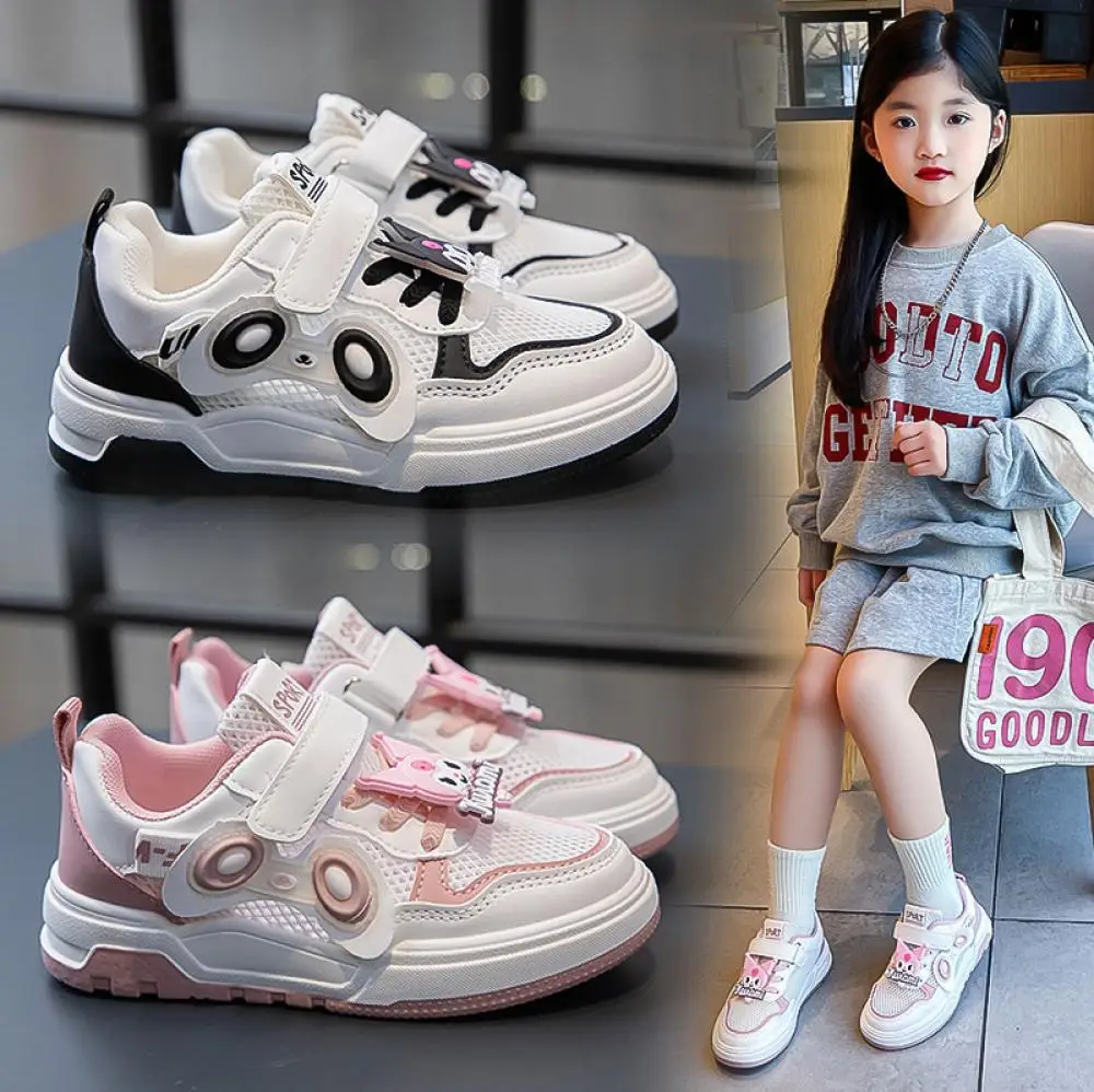 

Детская спортивная обувь Sanrio Kuromi, дышащие кроссовки с мягкой подошвой для девочек, детская уличная повседневная обувь, модная обувь с героями мультфильмов