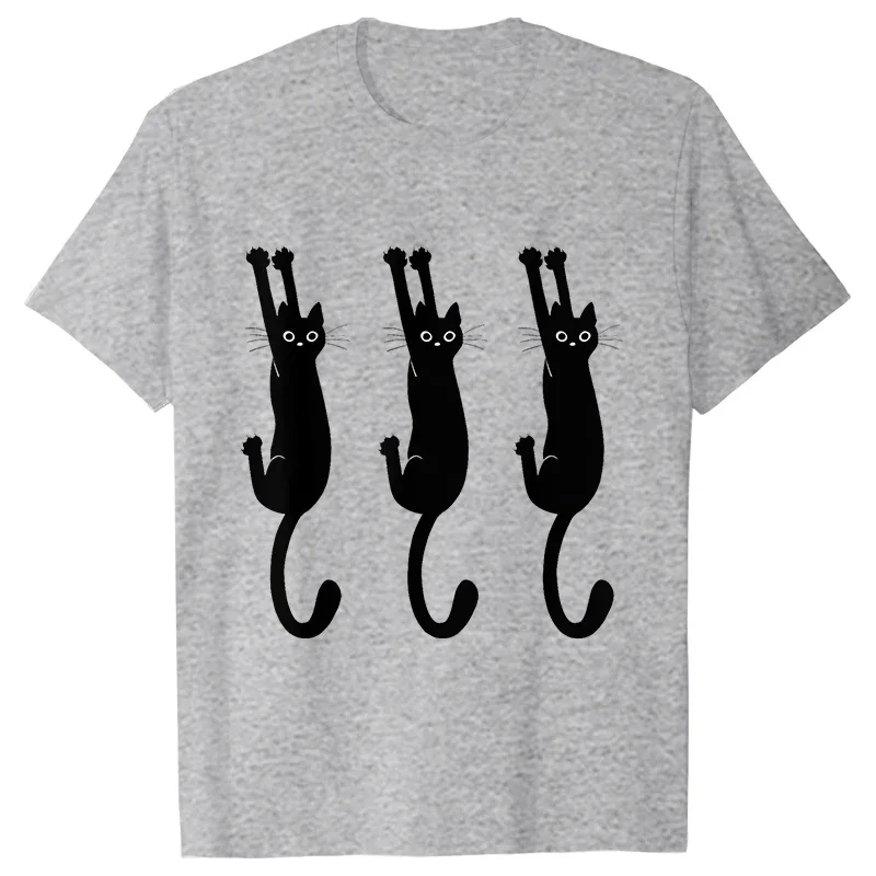Funny Black Cat Men T-shirt Summer Harajuku Fashion Male Breathable Aesthetic Oversized Clothing Ulzzang Tees Graphic Y2k Tops