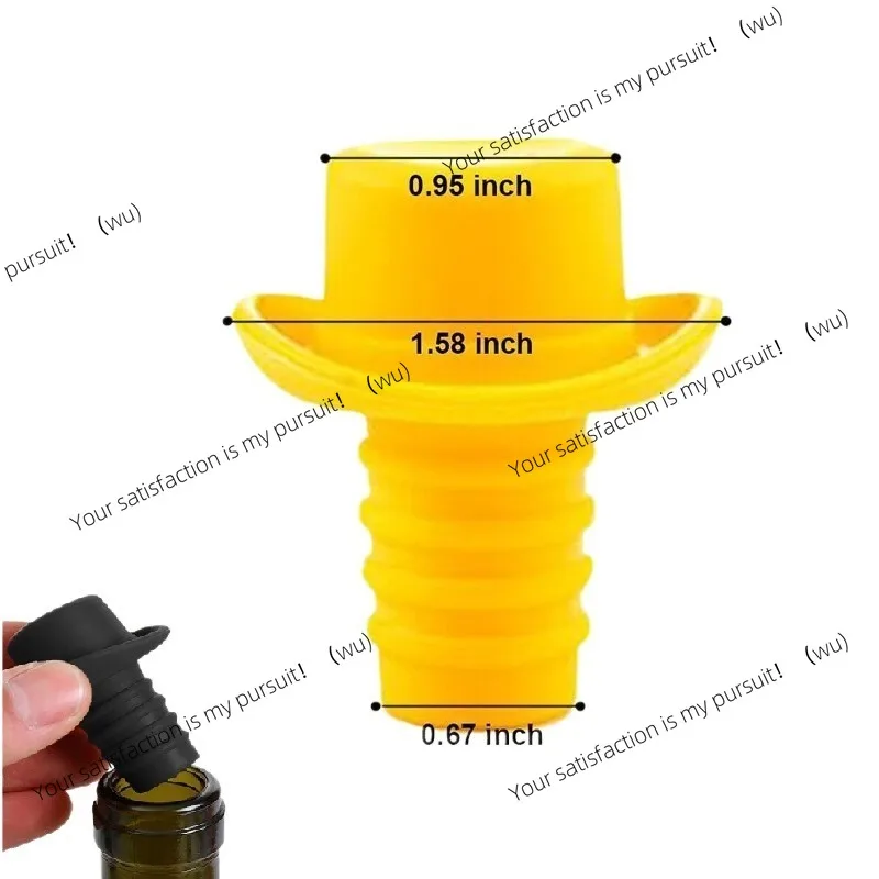 Silicone bottle stopper bottle cap wine cork wine pourer stopper silicone bottle cap cute top hat preservation gel cork strip