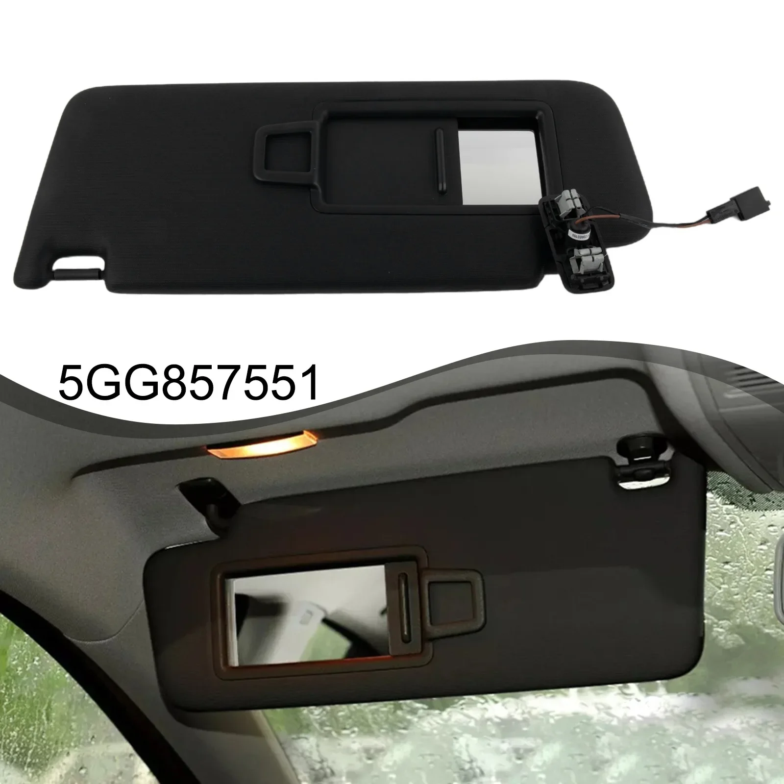 

Car Sun Visor Panel With Makeup Mirror Black For VVW 5GG857552 For Golf MK7 2014-2017 5GG857551 Sunvisor Auto Parts