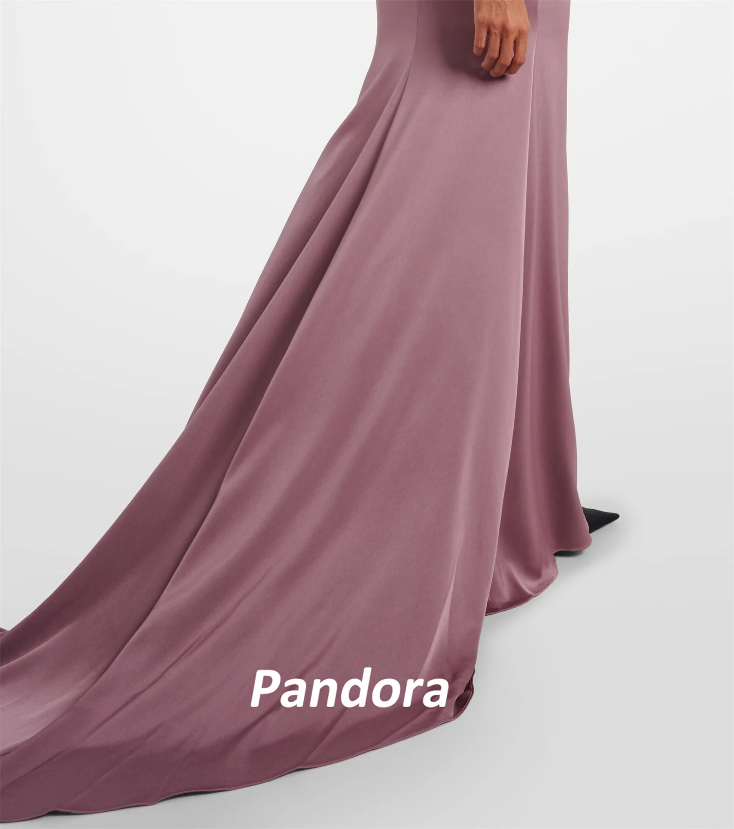 Pandora-vestido de fiesta largo hasta el suelo para mujer, prenda plisada de manga larga con cuello alto de sirena, elegante, para verano, 2024