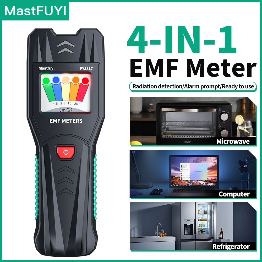 MASTFUYI เครื่องวัด EMF เครื่องตรวจจับสนามแม่เหล็ก อุปกรณ์ตรวจจับลึกลับสำหรับการล่าสัตว์ผี เครื่องทดสอบพกพาสำหรับตรวจสอบรังสีแม่เหล็กไฟฟ้า