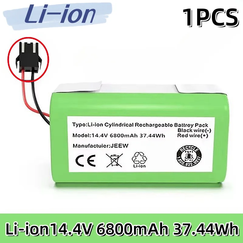 4S1P 14.4V 6800mAh Li-ion Battery for Conga Excellence 990 1090 Ecovacs Deebot N79S N79 DN622 Eufy Robovac 11 11S 12 35C X500