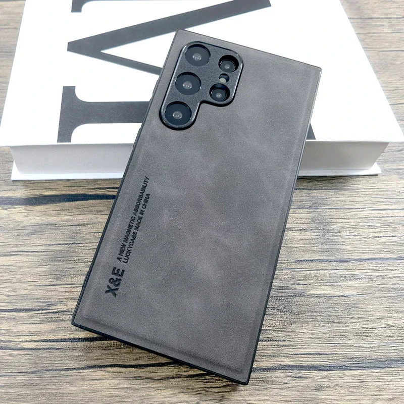 حافظة مغناطيسية جلدية مثبتة على السيارة لسامسونج جالاكسي S25 S24 S23 S22 S21 S20 FE نوت 20 الترا بلس A55 A54 A53 A52 A15 5G غطاء